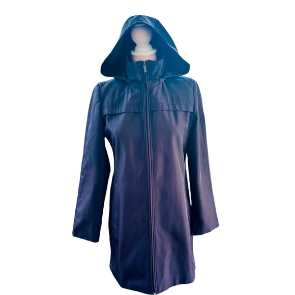 Calvin Klein Windbreaker Soft Shell Hoodie Jacket Mock Neck Full Zip Small EUC - Picture 2 of 8